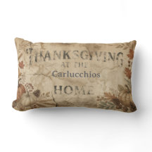 Coussin de jet personnalisé vintage de Thanksgivin