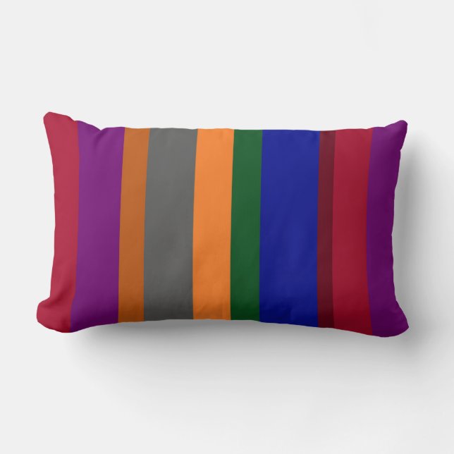 Rectangle Coussin de jet rayé multicolore (Recto)