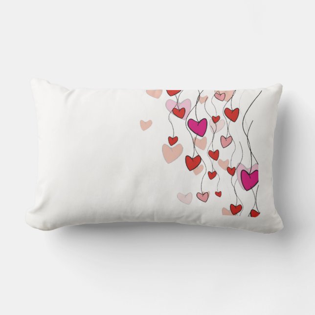 Rectangle Coussin de la vigne des coeurs (Recto)