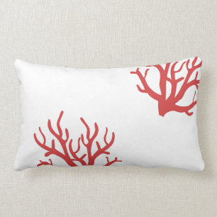 Rectangle Coussin de lancer de corail rouge