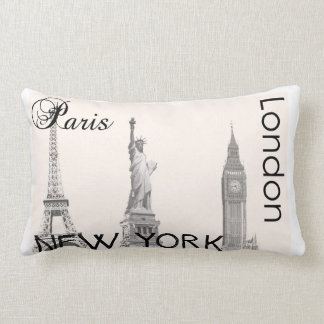 Rectangle Coussin de Londres, Paris, New York