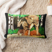 Rectangle Coussin de LOUP ET de CUB de MÈRE (Couverture)