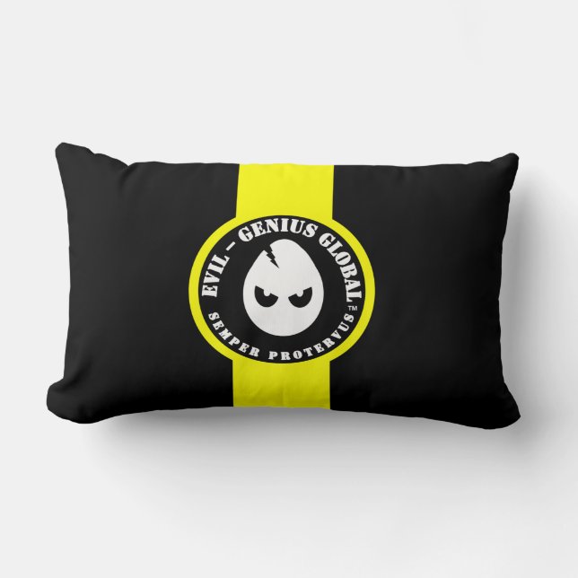 Rectangle Coussin de Lumbar banni mondial du mal-génie (Recto)