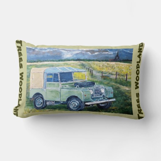 Rectangle Coussin de Lumbar de région boisée d'arbres (Recto)