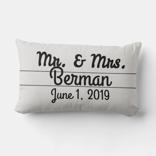 Rectangle Coussin de M. et de Mme PERSONALIZED (Verso)