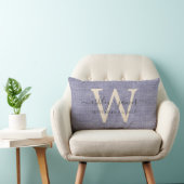 Rectangle Coussin de mariage en lin ivoire bleu avec monogra (Chaise)