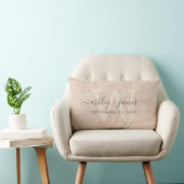 Rectangle Coussin de mariage en lin rose avec monogramme ivo (Chaise)