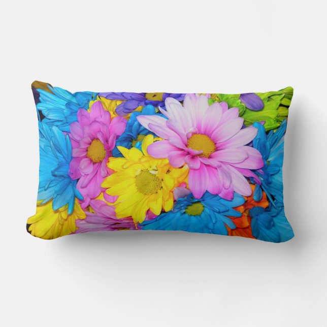 Rectangle Coussin de mélange de fleur marron (Recto)