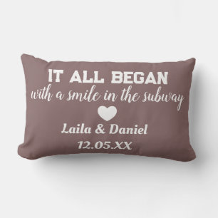 Rectangle Coussin de métro Love Story personnalisé - nom et