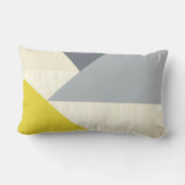 Rectangle Coussin de Motif géométrique moderne gris jaune (Verso)