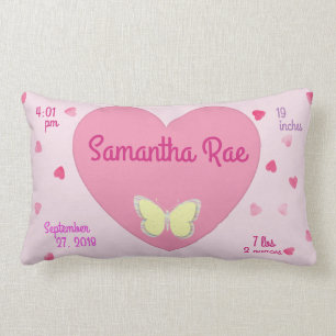 Rectangle Coussin de naissance des filles de Keepsaké