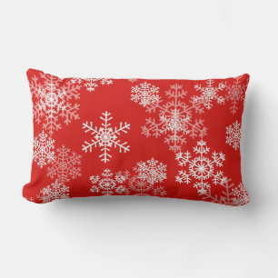 Rectangle Coussin de Noël à motifs flocons de neige
