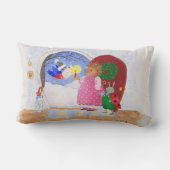 Rectangle Coussin de Noël de l'arbre et du scarabée (Verso)