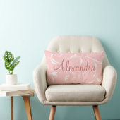 Rectangle Coussin de nom personnel assez rose (Chaise)