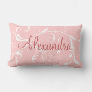 Rectangle Coussin de nom personnel assez rose