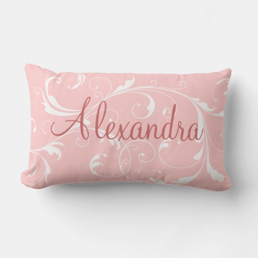 Rectangle Coussin de nom personnel assez rose (Recto)