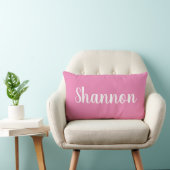 Rectangle Coussin de nom rose vif (Chaise)
