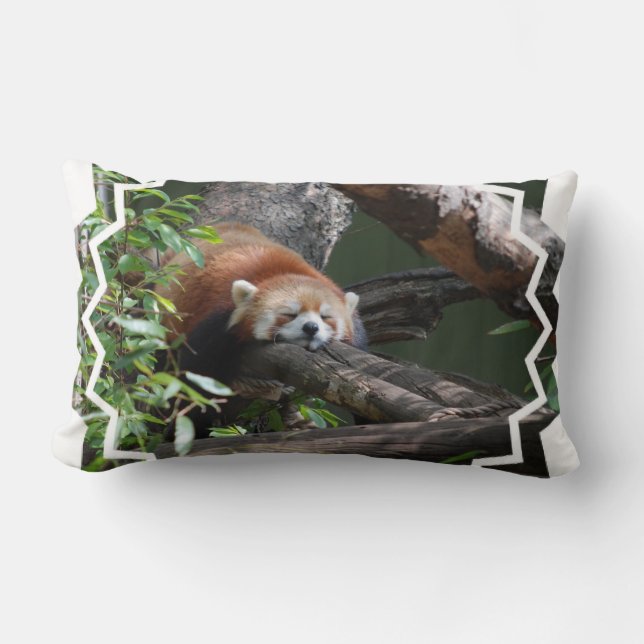 Rectangle Coussin de panda rouge de sommeil (Recto)