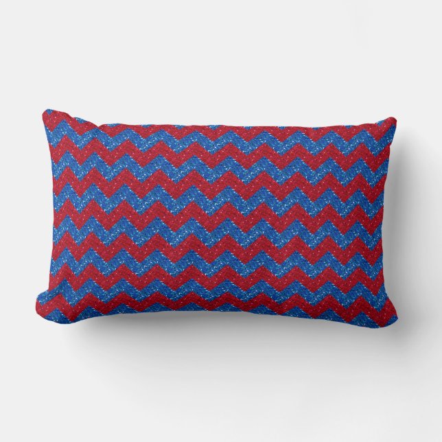 Rectangle Coussin de Parties scintillant Patriotique Chevron (Recto)
