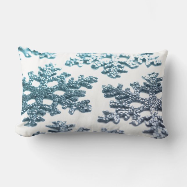 Rectangle Coussin de parties scintillantes de flocon de (Recto)