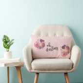 Rectangle Coussin de peinture à la fleur Oh chéri (Chaise)