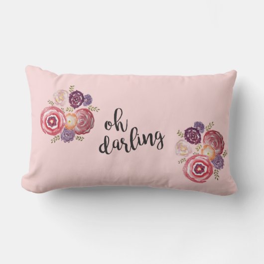 Rectangle Coussin de peinture à la fleur Oh chéri (Recto)