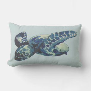 Rectangle Coussin de peinture de tortue marine