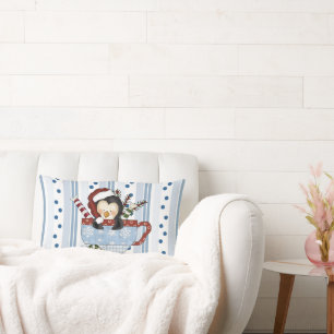 Rectangle Coussin de pingouin de Noël