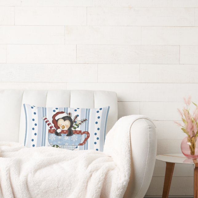 Rectangle Coussin de pingouin de Noël (Canapé)