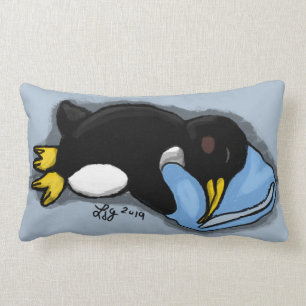 Rectangle Coussin de pingouin dormant