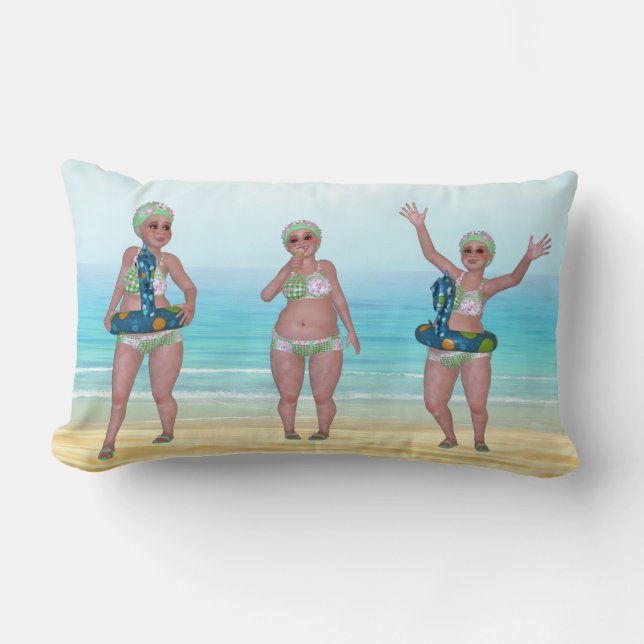 Rectangle Coussin de plage avec Belle Baignade amusante (Recto)