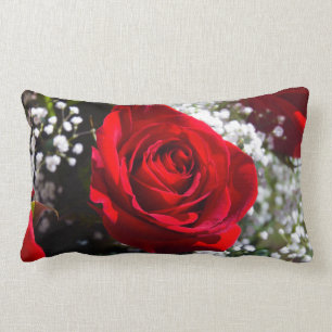 Rectangle Coussin de rose rouge