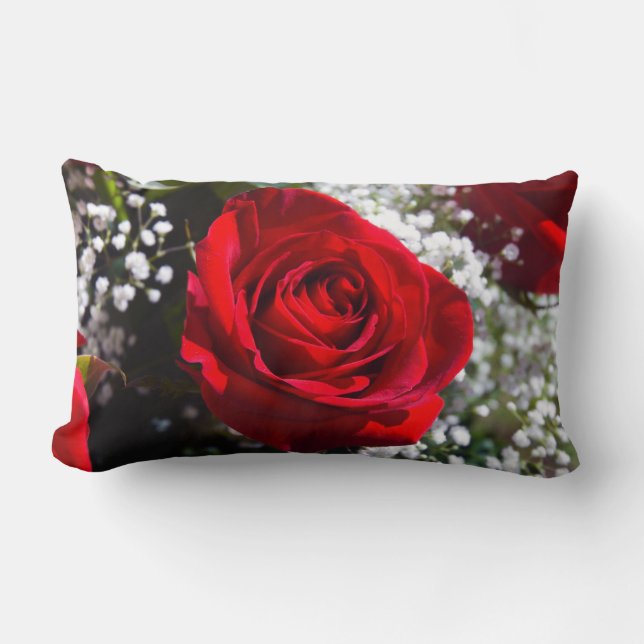 Rectangle Coussin de rose rouge (Recto)