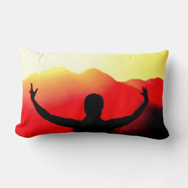 Rectangle coussin de salutation au lever du soleil (Recto)