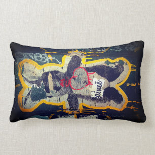 Rectangle Coussin de Streetart de lapin de Je T'aime
