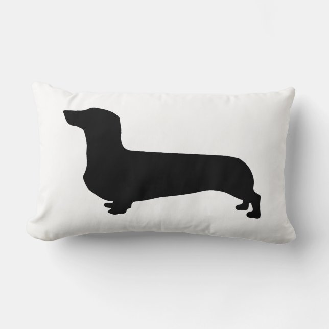 Rectangle Coussin de teckel avec le dos barré (Recto)