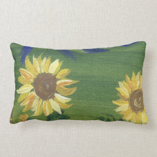 Rectangle coussin de tournesol peint
