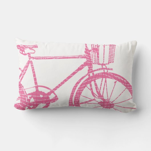 Rectangle Coussin de vélo rose et blanc (Verso)