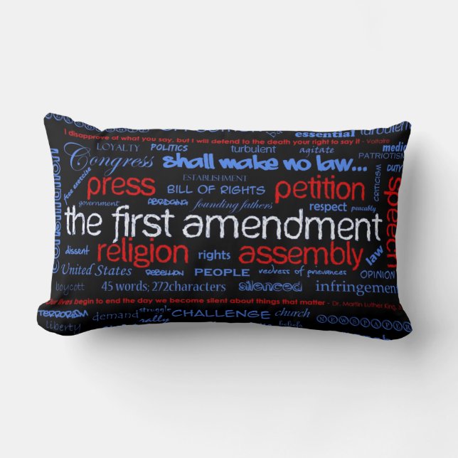 Rectangle Coussin de "Wordle" de premier amendement (Recto)