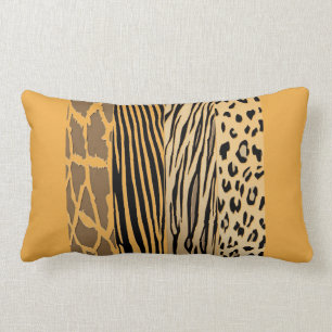 Rectangle Coussin de zèbre imprimé à la moutarde