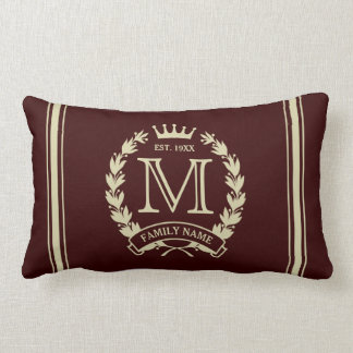 Rectangle Coussin décoré d'un monogramme initial fait sur