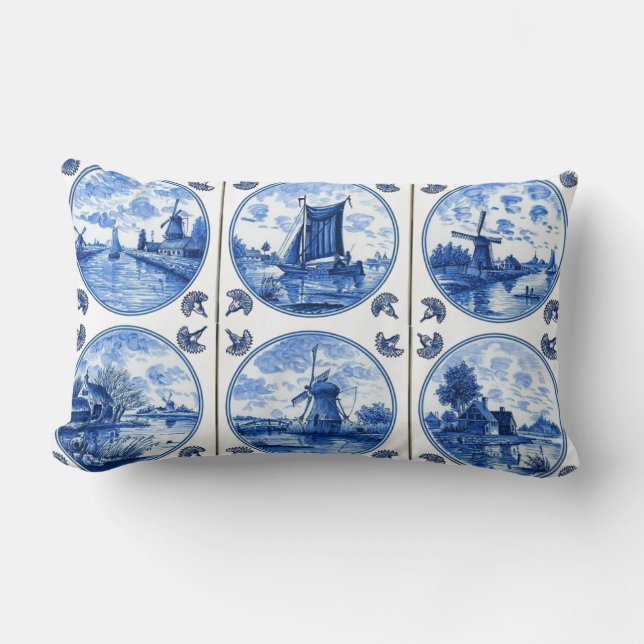 Rectangle Coussin Delft Style Tiles (Recto)