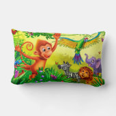 Rectangle Coussin des animaux de la jungle (Verso)
