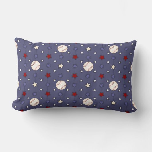 Rectangle Coussin des étoiles de baseball mignonnes (Recto)