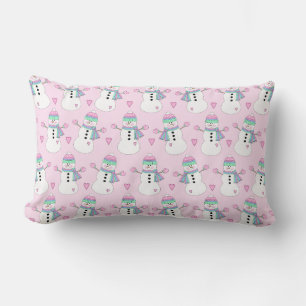 Rectangle Coussin d'hiver des motoneiges et des coeurs