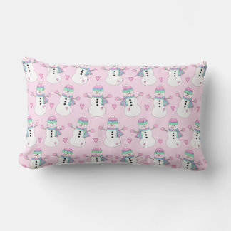 Rectangle Coussin d'hiver des motoneiges et des coeurs