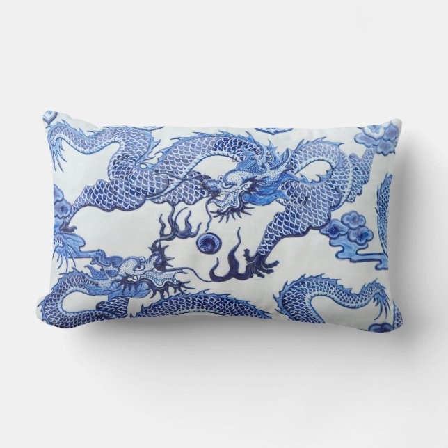 Rectangle Coussin d'impression de dragon chinois (Recto)