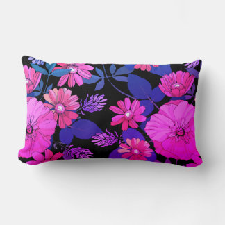 Rectangle Coussin d'impression en bois rose et violet