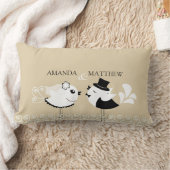 Rectangle Coussin d'oiseaux de jeunes mariés de mariage (Couverture)