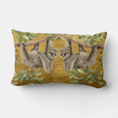 Rectangle Coussin doré - Dessin de paresseux (Verso)
